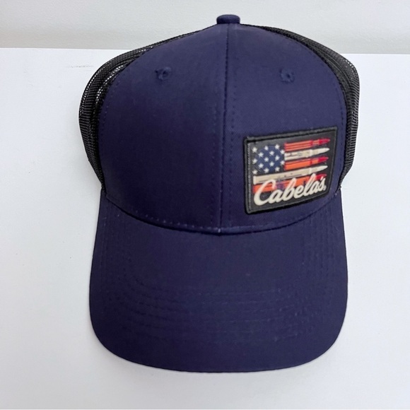 Cabela’s Men’s Navy Blue Mesh Snapback Trucker Hat NWT - Picture 2 of 9
